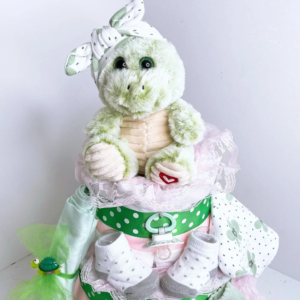 Turtle Diaper Cake, Baby Shower Gift